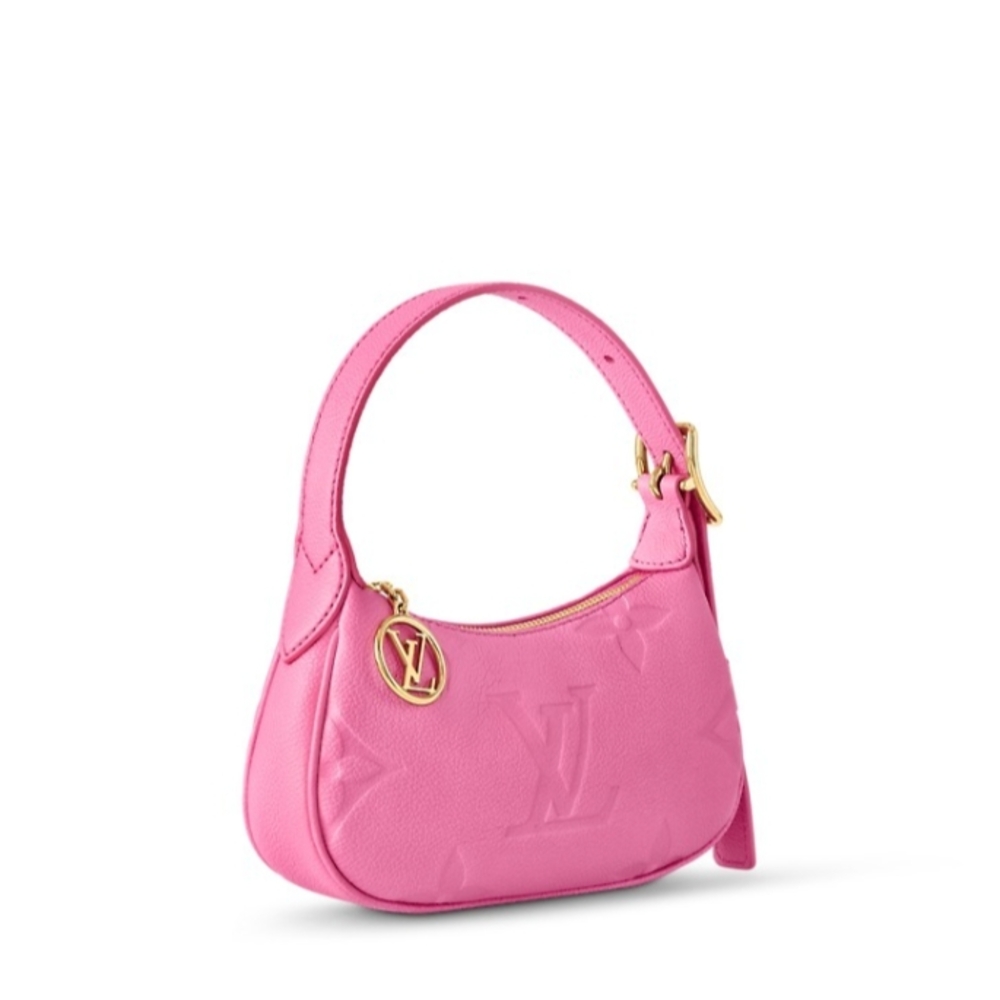 Bubblegum Pink Shoulder Bag with Gold Accents